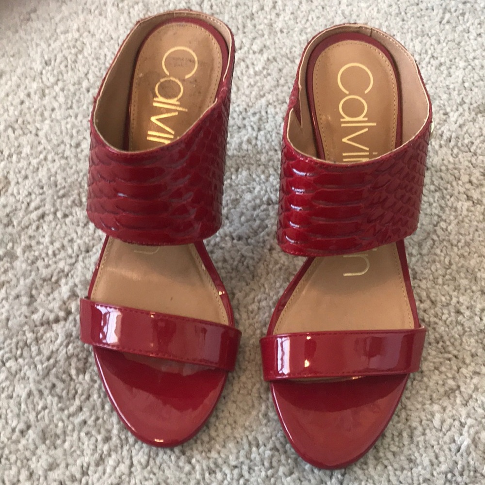 Calvin Klein Red Heels . Worn once